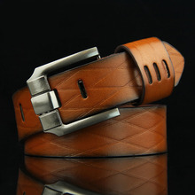 KAWEIDA-Cinturón de hebilla con aguja de aleación para Hombre, cinturón de cuero PU, informal, hueco, Vintage, Moda, 2018 2024 - compra barato