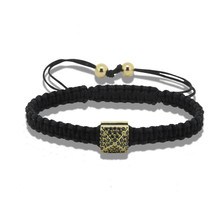 1pc Anil Arjandas Macrame Bracelets Men Jewelry Micro Pave CZ Pyramid Stoppers Beads Briading Macrame Bracelet for Men A-0195 2024 - buy cheap