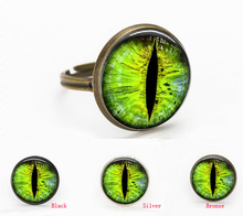 3 colors Green Dragon eye bronze eye Glass Cabochon Dome jewelry rings gift for send friend adjustable rings handmade 100% 2024 - buy cheap