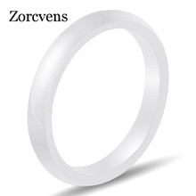 ZORCVENS-Anillo de cerámica liso para mujer, joya bonita de 3mm, color rosa claro, negro, blanco y azul, joyería para boda 2024 - compra barato