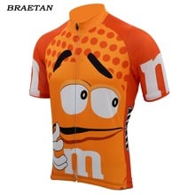 orange men cycling jersey short sleeve bike clothing team style funny cycling wear jersey bicycle clothes braetan 2024 - buy cheap