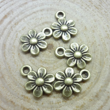 220 pcs Charms Flower Pendant  Antique bronze  Zinc Alloy Fit Bracelet Necklace DIY Metal Jewelry Findings 2024 - buy cheap