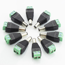 10pcs/lot 2.1x5.5mm bnc connector DC Male Adapter Surveillance System Power Supply for CCTV IP Camera cctv accessories 2024 - buy cheap