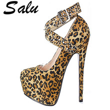 Salu sapatos de salto alto feminino, sapatos de casamento para mulheres plus size bico redondo stiletto para festa 2024 - compre barato