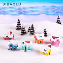 Candy Snow House Christmas Decoration Figurine miniature fairy garden ornament building statue love gift resin craft toy TNB090 2024 - buy cheap