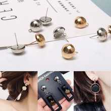 5OPcs-pendientes de oro/KC, pasador con tuerca de 4mm, 5mm, 6mm, oro/KC/rodio, joyería artesanal, accesorio HK086 2024 - compra barato