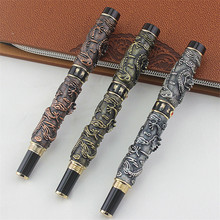 Перьевая ручка Jinhao, металлическая, с драконом, винтажный подарочный набор, Подарочная коробка с ручками г. 2024 - купить недорого