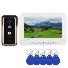 SmartYIBA 7 дюймов цветной монитор видеодомофон комплект для домофона электронный замок RFID карта доступа дверной звонок с 1000tvl ИК-камерой 2024 - купить недорого