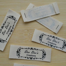1000PCS Custom soft beige cotton cloth print label End fold woven tags for baby shirt/dress 6 * 2 cm 2024 - buy cheap