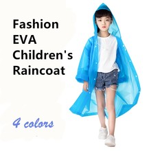 Capa de chuva impermeável transparente para crianças, capa transparente de eva para chuva de uso externo para meninos e meninas 4 cores 2024 - compre barato