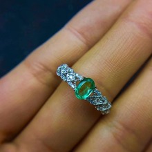 4*6mm natural emerald anel 925 prata pura anel de esmeralda anel de botão pode ser determinado como um morto 2024 - compre barato