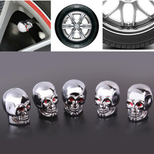 5Pc Skull Tire Tyre Wheel Car Auto Valves Caps Dust Stem Cover Motocycle Bicycle 2024 - buy cheap