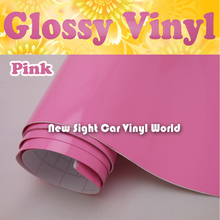 Película de vinilo rosa brillante para coche, rollo de película de vinilo para coche, sin burbujas de aire para envolturas de vehículos, alta calidad, 1,52x30m 2024 - compra barato