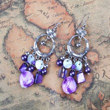 Retro Long Piece Of Hollow Purple Tassel Earrings Trendy  Dangle Drop Earrings Ear Brand Fashion Jewelry 2024 - buy cheap