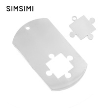 Simsimi stainless steel puzzle necklace&pendant set custom dog tag diy loves jewelry for women men wholesale 10pcs 2024 - buy cheap