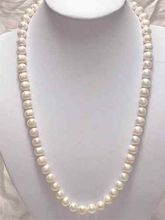 Charming! 2014 new fashion free shipping 8-9mm White Akoya Cultured Pearl Necklace 25"BV436 2024 - buy cheap