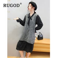 RUGOD Fashion plus size 3XL knitted sweater vest and the midi dress Korean solid twisted V neck pullovers sweater invierno 2019 2024 - buy cheap