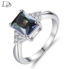 Dodo chique colorido quadrado zircão anéis para mulheres moda triângulo elemento design jóias punk festa anel bijoux femme presentes r415 2024 - compre barato