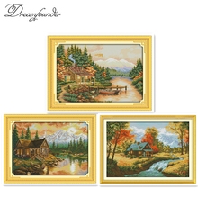 Sunset cross stitch kit aida 14ct 11ct count printed canvas stitches embroidery DIY handmade needlework 2024 - buy cheap