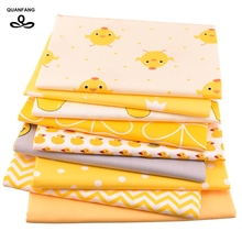 QUANFANG 9 design Yellow series Printed Cotton Fabric For DIY Quilting Sewing Baby Children's Sheet Pillow Material Half meter 2024 - buy cheap