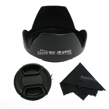 72MM flower lens hood+snap-on front lens cap+black cloth for canon nikon pentax sony camera 2024 - buy cheap
