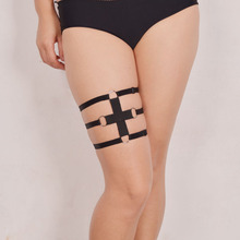 Ligas negras pastel gótico, arnés del cuerpo para mujeres, medias harajuku, Liga de pierna, arnés de bondage, fetiche, ropa, ligas hechas a mano 2024 - compra barato