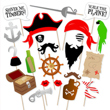 22pcs/set Nautical Party Decorations DIY Pirate Mask Photo Booth Props Happy Birthday Wedding Photobooth Props Party Supplies 2024 - buy cheap
