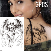 3 шт./лот, поддельные татуировки, греческие боги, мифология, Временные татуировки, эскизы, тату, тату, рукава, крылья ангела, татуировки, лошадь 2024 - купить недорого