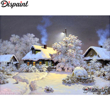 Необычная полная квадратная/круглая дрель 5D DIY Алмазная картина "Дом снег" вышивка крестиком 3D домашний Декор подарок A10155 2024 - купить недорого