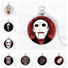 10 new Horror Clown Mask Halloween Pendant Necklace Classic Movie Chainsaw Fright Time Necklace Sweater Chain Jewelry gift 2024 - buy cheap