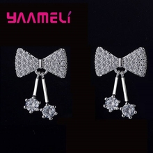 Coreia estilo 1 pares forma de arco cristal 925 prata esterlina brincos para as mulheres quente-venda bonito parafuso prisioneiro brinco 2024 - compre barato