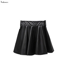 2017New Hot Sale Fashion Ladies Girl Slim Thin High Waist Pu Pleated Skirts 2024 - buy cheap