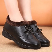 ZZPOHE High Quality Winter New Fashion Women's Snow Boots mother plus velvet soft flat boots Female comfortable Leather shoes 2024 - buy cheap