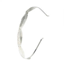 Feather Hair Accessories New Women Silver-color Feather Headband Hairband Fashion Metal Hair Jewelry for Bridal Wedding 2024 - buy cheap