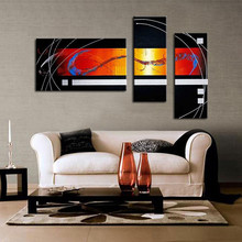 100%Hand-painted Modern Oil Speed Of Light  The Abstract Art  Home Decoration Abstract Painting On Canvas 3pcs/set 2024 - buy cheap