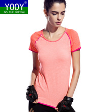 Women Striped Sports Yoga Shirt Breathable Running Exercises Fitness T-shirt Sweet Color Quick Dry Tops Short Sleeve Tees Summer 2024 - buy cheap