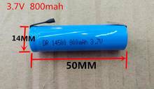 10PCS 3.7v 14500 li-ion battery 800mah AA rechargeable lithium ion cell with welding tabs pins 2024 - buy cheap