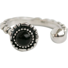 New arrival vintage black stone crystal Onyx adjustable rings Tibetan sliver dainty women's fashion 2020 jewelry punk KJZ0021 2024 - buy cheap