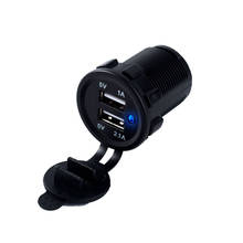 Waterproof Dual USB Boat Motorcycle Car Charger Power Adapter Socket 5V 2.1A/1A For iPhone ipad Samsung LG Mobile GPS Tablet PC 2024 - buy cheap