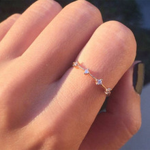 2019 moda feminina anel de ouro cor clássica casamento anel de noivado para mulher menina cristais presente dedo anéis bague femme wd194 2024 - compre barato