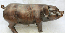 song voge gem S2473 26" China Chinese Bronze animal Folk Fengshui Zodiac Year Pig Statue sculpture 2024 - buy cheap