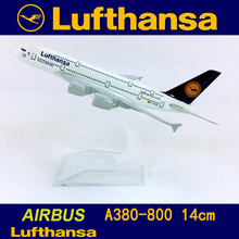 Lufthansa-avión Airbus A380-800 de 14CM 1:400, modelo con Base de aleación, avión coleccionable, colección de modelos de juguete 2024 - compra barato