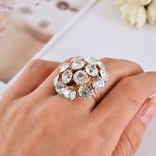 Engagement Wedding Rings CZ golden Plated Fashion Brand Rhinestone Ring Jewelry For Women anel Wholesale 2024 - buy cheap