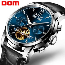 DOM Top Brand Tourbillon Automatic Watches Men Leather Strap Wrist Watch Male Fashion Business Clock Relogio Masculino M-75L-2M 2024 - buy cheap
