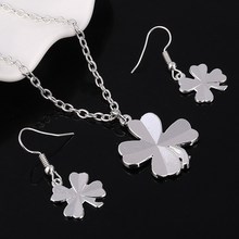 Stainless Steel Sets For Women Clover Shape Necklace Bracelets Earrings For Women Lover's Engagement Jewelry 2024 - buy cheap
