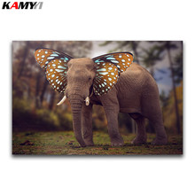 DIY 3D diamante mosaico animal cuadrado completo diamante bordado punto de cruz mariposa completamente redondo diamante pintura elefante 2024 - compra barato