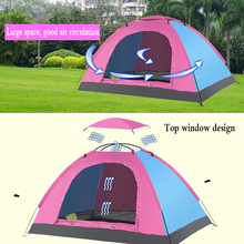 2021 High Quality Family Camping Tents Camping Small 2 3 4 People Silver Tape Outdoor Folding Automatic Hiking Tent Big Or Small 2024 - buy cheap