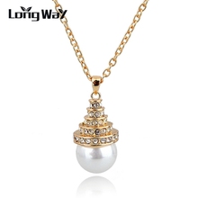 LongWay Necklaces For Women 2019 Gold/Silver Color Necklace Gift Long Chain Necklaces & Pendants Jewelry Wholesale SNE140379 2024 - buy cheap