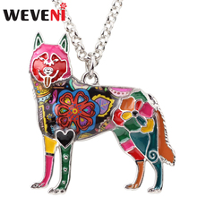 WEVENI-collar de perro Husky Siberiano de aleación de esmalte, Gargantilla con cadena colgante, Animal bonito, joyas de mascotas, regalo para mujer 2024 - compra barato