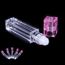 1Pc 6.5ml Pink Glass Bottle Roll On Empty Fragrance Perfume Essential Oil Bottles With Metal Ball Roller glass+steel ball Cap 2024 - buy cheap